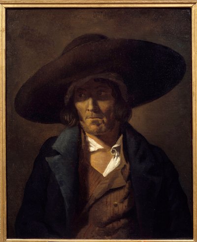 Portret van Man genaamd de Vendeen Schilderij door Theodore Gericault (1791-1824) 19e eeuw door Theodore Gericault