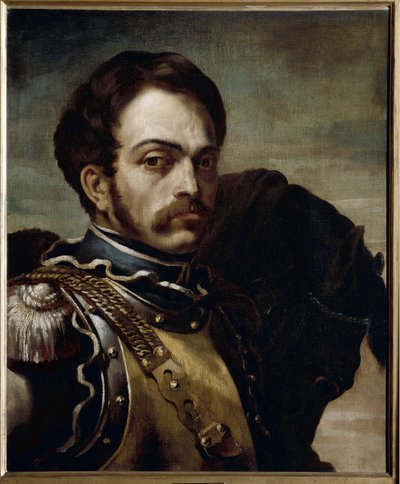 Portret van een carabinieri-officier door Theodore Gericault