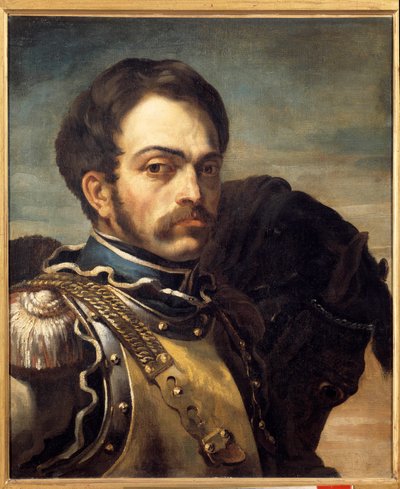 Portret van een carabinieri-officier door Theodore Gericault