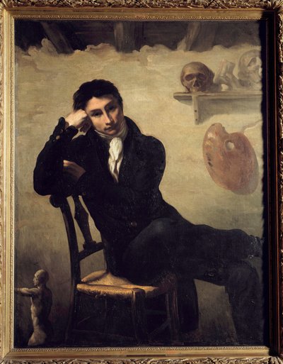 Portret van een kunstenaar in zijn atelier door Theodore Gericault