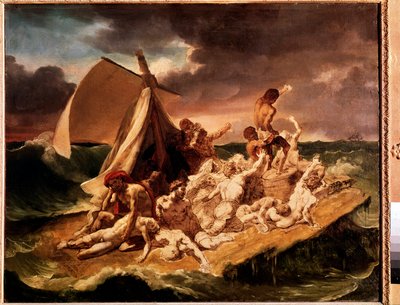Voorbereidende studie voor het vlot van de Medusa door Theodore Gericault