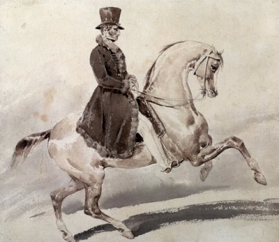 Ruiter in een met bont afgezette jas door Theodore Gericault