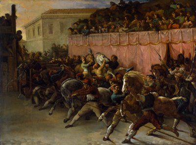Racer zonder berijder in Rome door Theodore Gericault