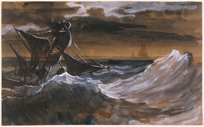 Zeilboot op zee door Theodore Gericault