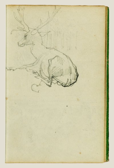 Zittend hert door Theodore Gericault