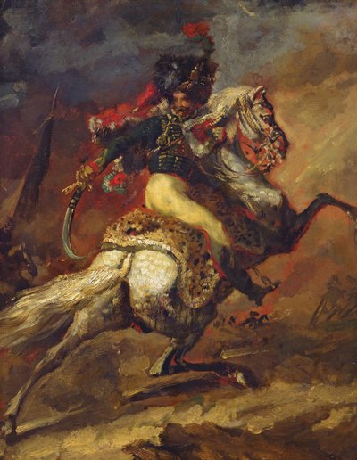 Schets van een Officier van de Huzaren, 1814 door Theodore Gericault