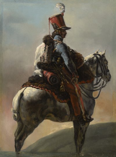 Studie naar "Trompetter van de Huzaren", ca. 1815?-27 door Theodore Gericault