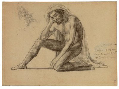 Studie voor de vader in het Vlot van de Medusa door Theodore Gericault