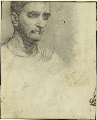 Studie van een man [achterzijde] door Theodore Gericault