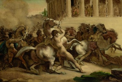 De Wedstrijd van de Ruiterloze Paarden, 1817 door Theodore Gericault