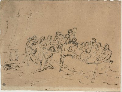 De redding van de overlevenden van het vlot van de Medusa door Theodore Gericault