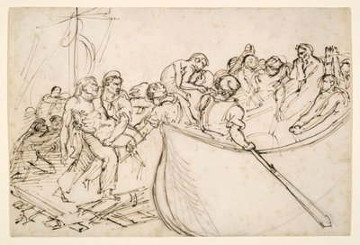 De redding van de overlevenden van het vlot van de Medusa door Theodore Gericault