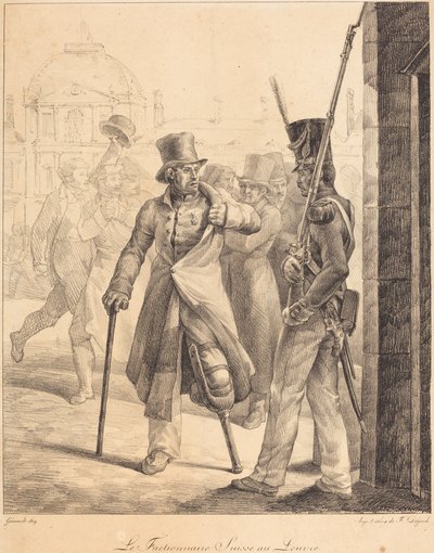 De Zwitserse schildwacht bij het Louvre door Theodore Gericault
