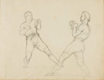 Twee boksers sparren door Theodore Gericault
