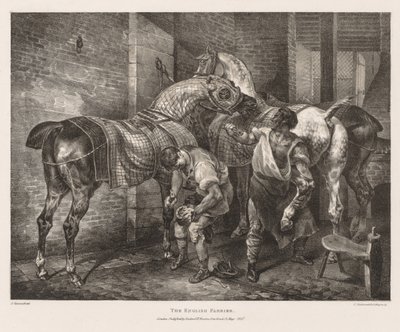 Verschillende Onderwerpen Getekend uit het Leven en op Steen: De Engelse Hoefsmid door Theodore Gericault