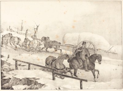 Voerman die een heuvel beklimt door Theodore Gericault