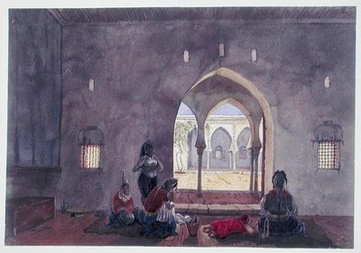Een Moors interieur, Algiers, c.1835 door Theodore Leblanc