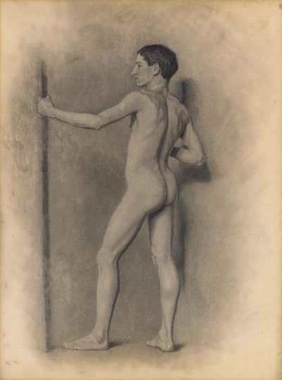 Studie van het mannelijke figuur door Theodore Robinson