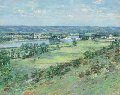 De vallei van de Seine, vanaf de heuvels van Giverny door Theodore Robinson