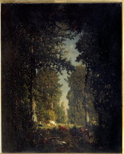 Een laan, Isle Adam bos door Pierre Etienne Theodore Rousseau