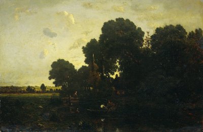 Avondschemering door Theodore Rousseau