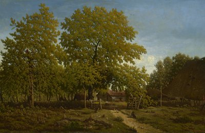 Boerderij in de Landes door Pierre Etienne Theodore Rousseau