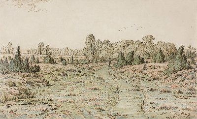 Voetpad in de Barbizonnières door Pierre Etienne Theodore Rousseau