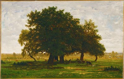 Groupe de chenes, Apremont Groep eikenbomen, Apremont, Frankrijk ... door Theodore Rousseau