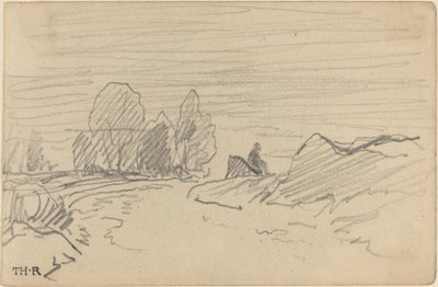 Landschap I door Theodore Rousseau