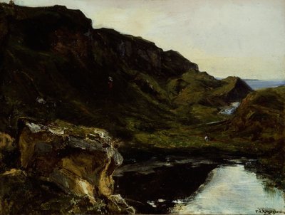 Landschap, ca. 1835 door Theodore Rousseau