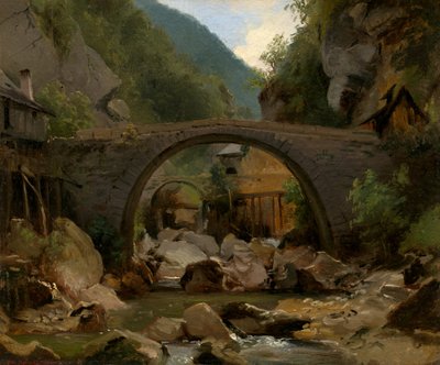 Bergstroom in de Auvergne door Theodore Rousseau