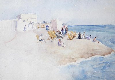 Badstation in St. Leonards-on-Sea door Theodore Roussel