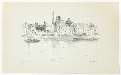 Battersea vanaf de Rivier, Laagwater door Theodore Roussel