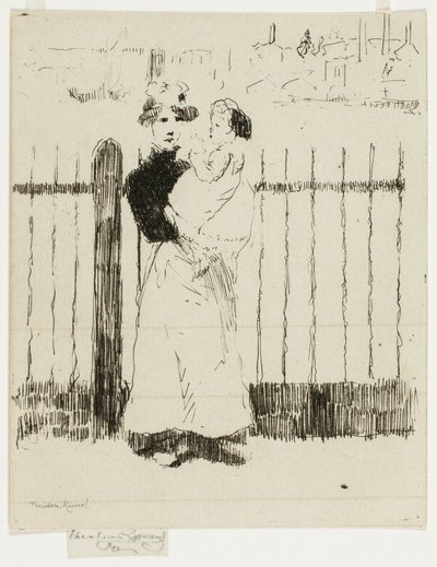 Emma en haar baby, Chelsea Embankment door Theodore Roussel