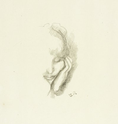 Hoofd van een vrouw leunend op haar hand door Theodore Roussel