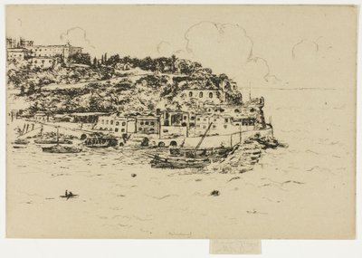 Monaco vanaf La Condamine, Monte Carlo door Theodore Roussel