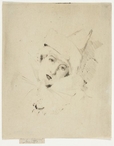 Pierrot, Portret van Lady A. C. door Theodore Roussel