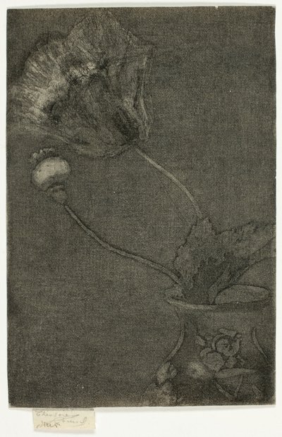Klaproos in een vaas door Theodore Roussel