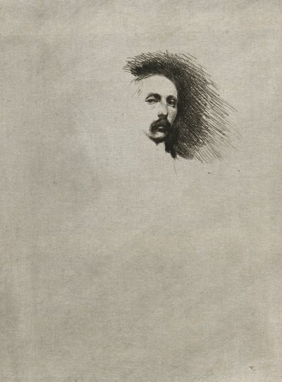 Portret van Basil Gotto (zwart-wit versie) door Theodore Roussel