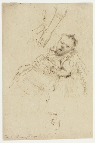 Portret van Margery Chambers, tien weken oud door Theodore Roussel