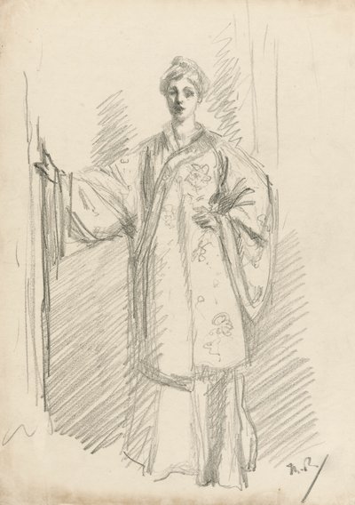 Staande figuur in een Chinese jurk door Theodore Roussel