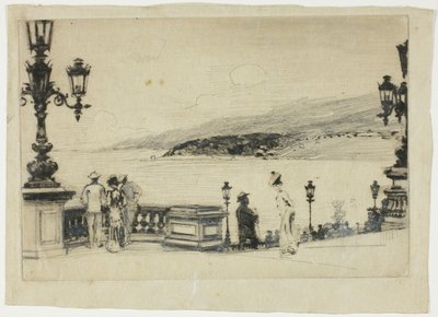 Studie voor Het terras, Monte Carlo door Theodore Roussel