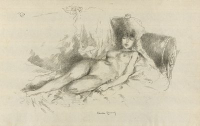 Studie van de Naakte Vrouw, Slapend door Theodore Roussel