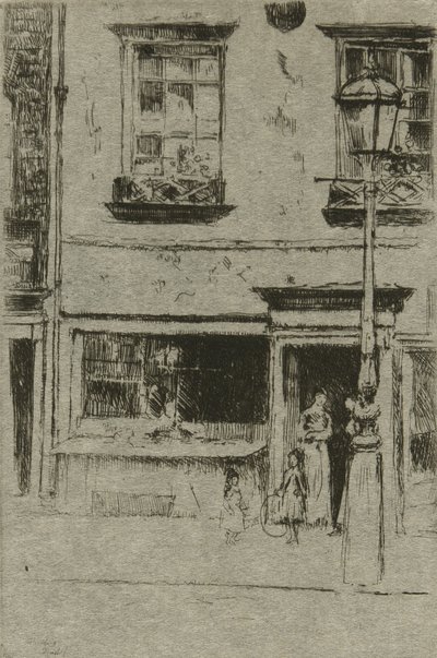 De kleine viswinkel, Chelsea Embankment door Theodore Roussel