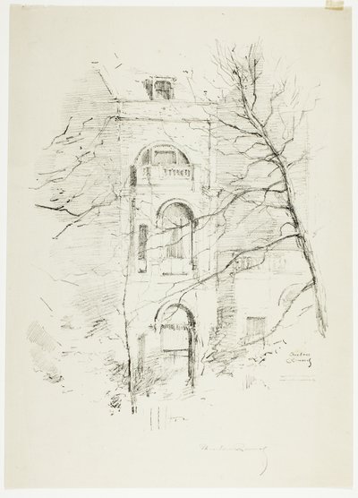 Winter, Een huis in Green Park door Theodore Roussel