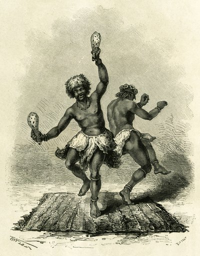 De profetische dans, vooral voor de Masoupias-stam, duurt de hele dag, begeleid door drums, liederen en handgeklap, de twee dansers voeren hun dans uit tot volledige uitputting, en wanneer ze bewusteloos neervallen, laten ze de noodlottige woorden van een  door Theodore Weber