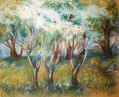 Boomgaard Giverny door Theodore Wendel