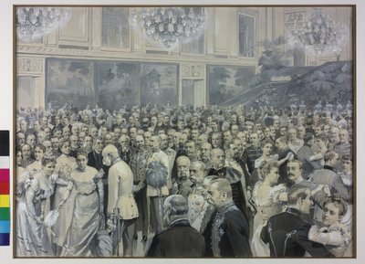 Keizer Franz Joseph begroet Francisca gravin Sternberg-Larisch en Maria Theresia gravin Harrach Taxis door Theodore Zasche