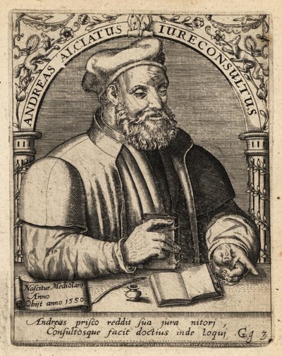 Andrea Alciato door Theodore de Bry