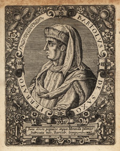 Bartolus de Saxoferrato, Italiaanse hoogleraar in de rechten door Theodore de Bry